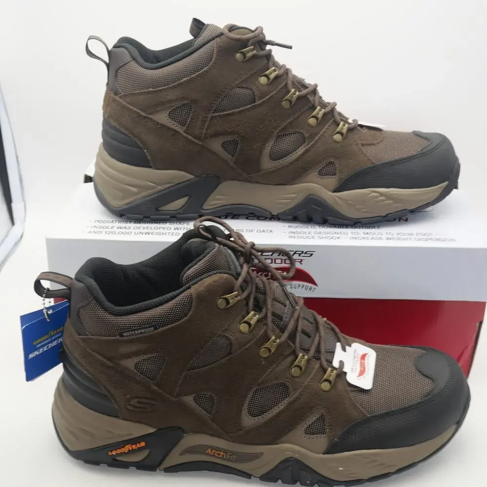 NEW Skechers Men's 13 Arch Fit Recon Beyonder WP Boots Brown Goodyear Outsoles